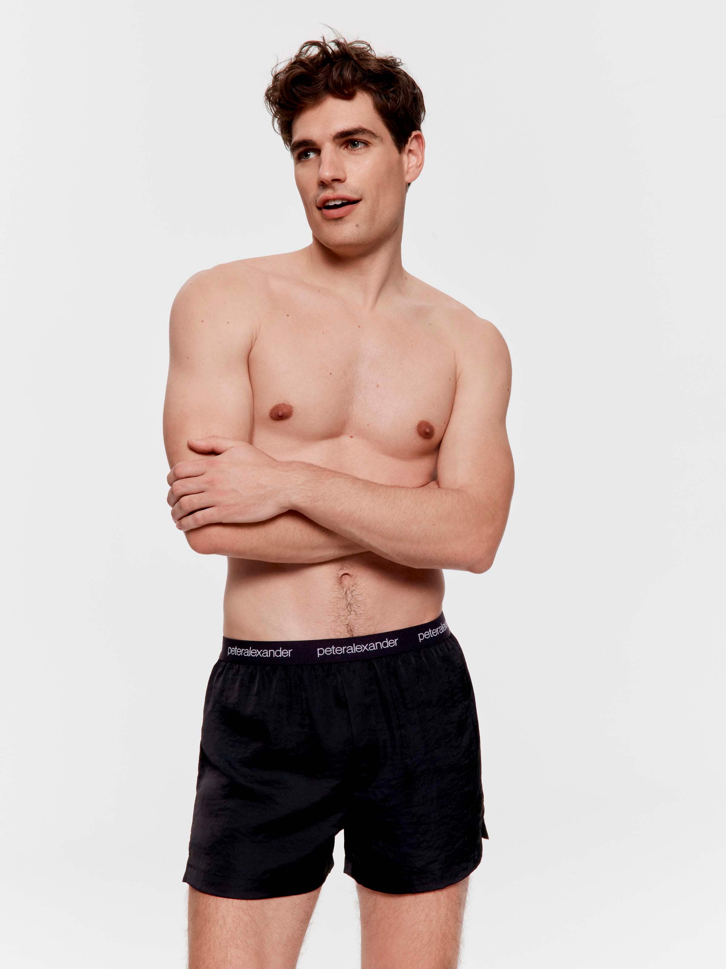Black Satin Boxer Short