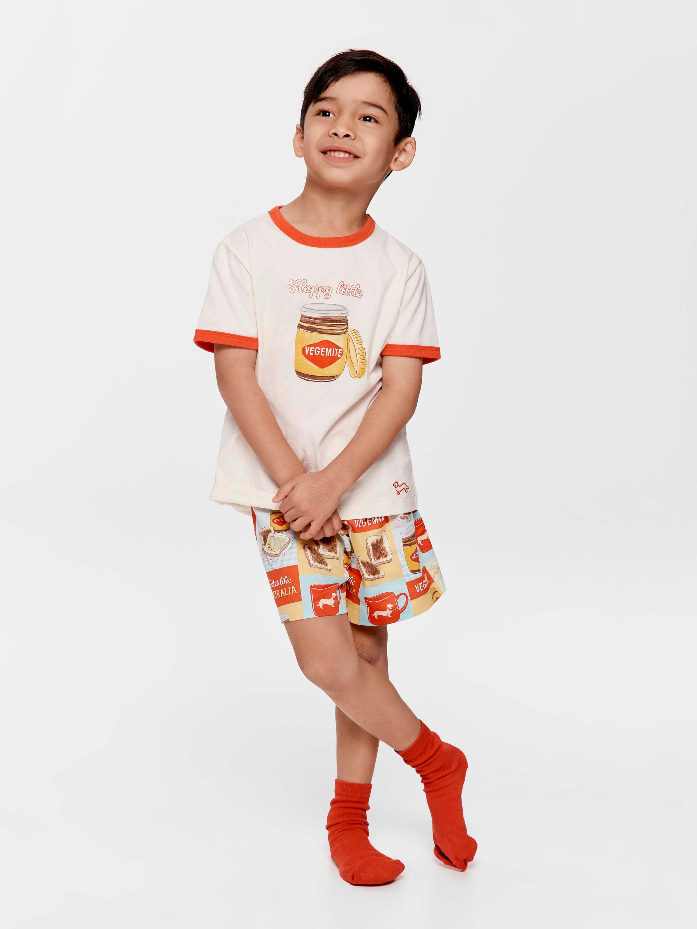 Jnr Kids Vegemite 100% Cotton Short Pj Set