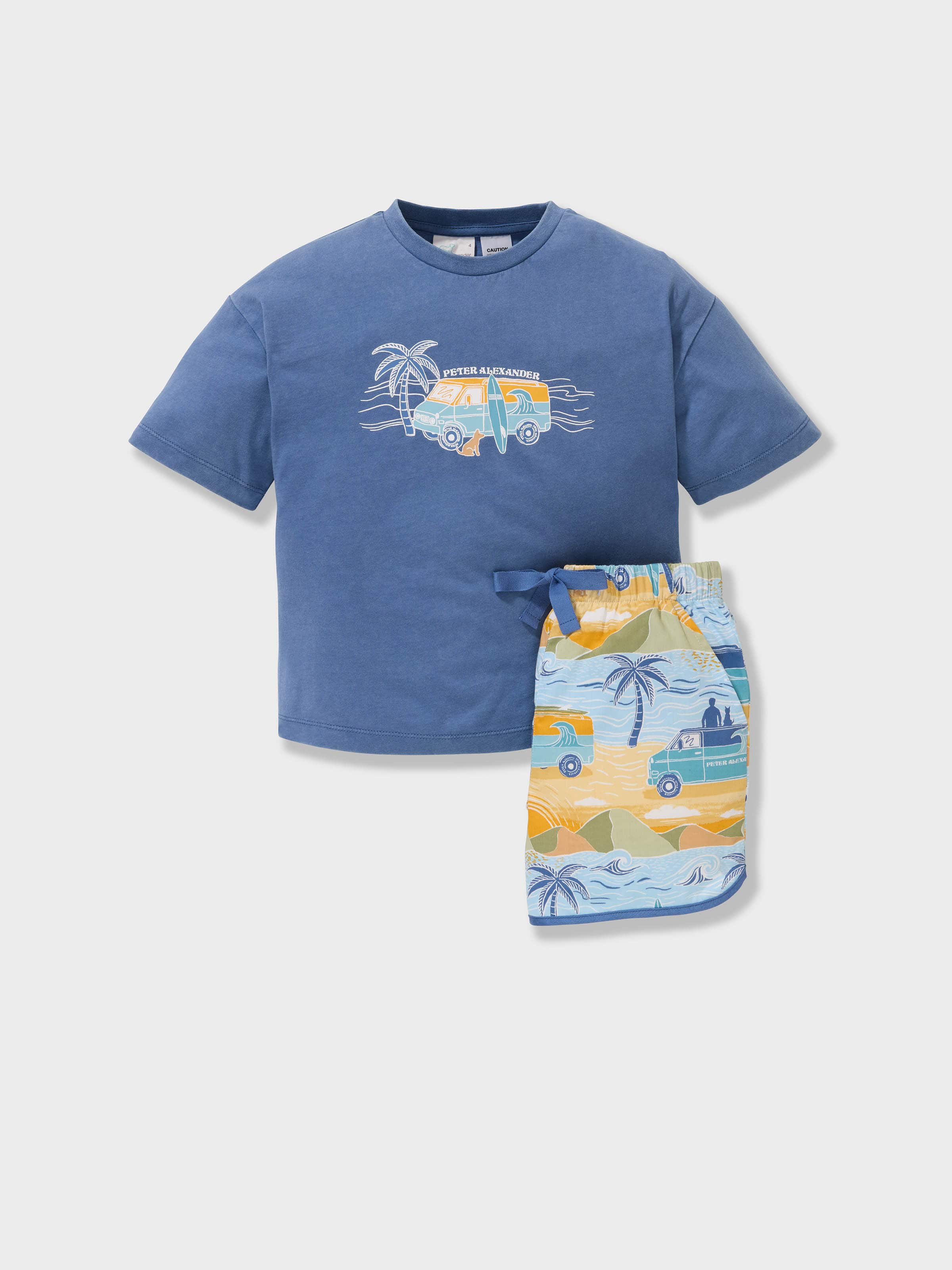 Jnr Boys Beach Van 100% Cotton Short Pj Set