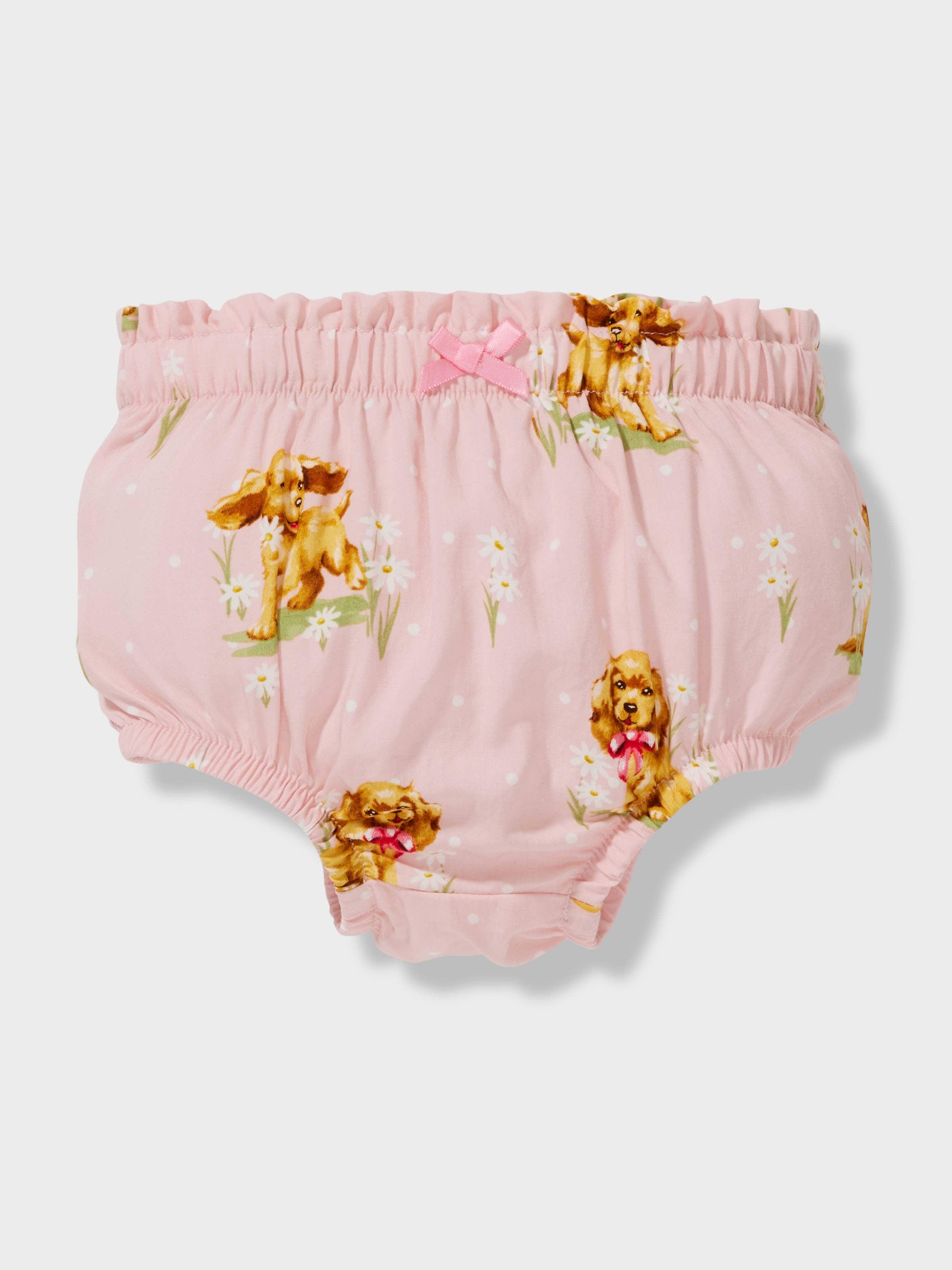 Baby Girls Puppy Button Up Short Pj Set