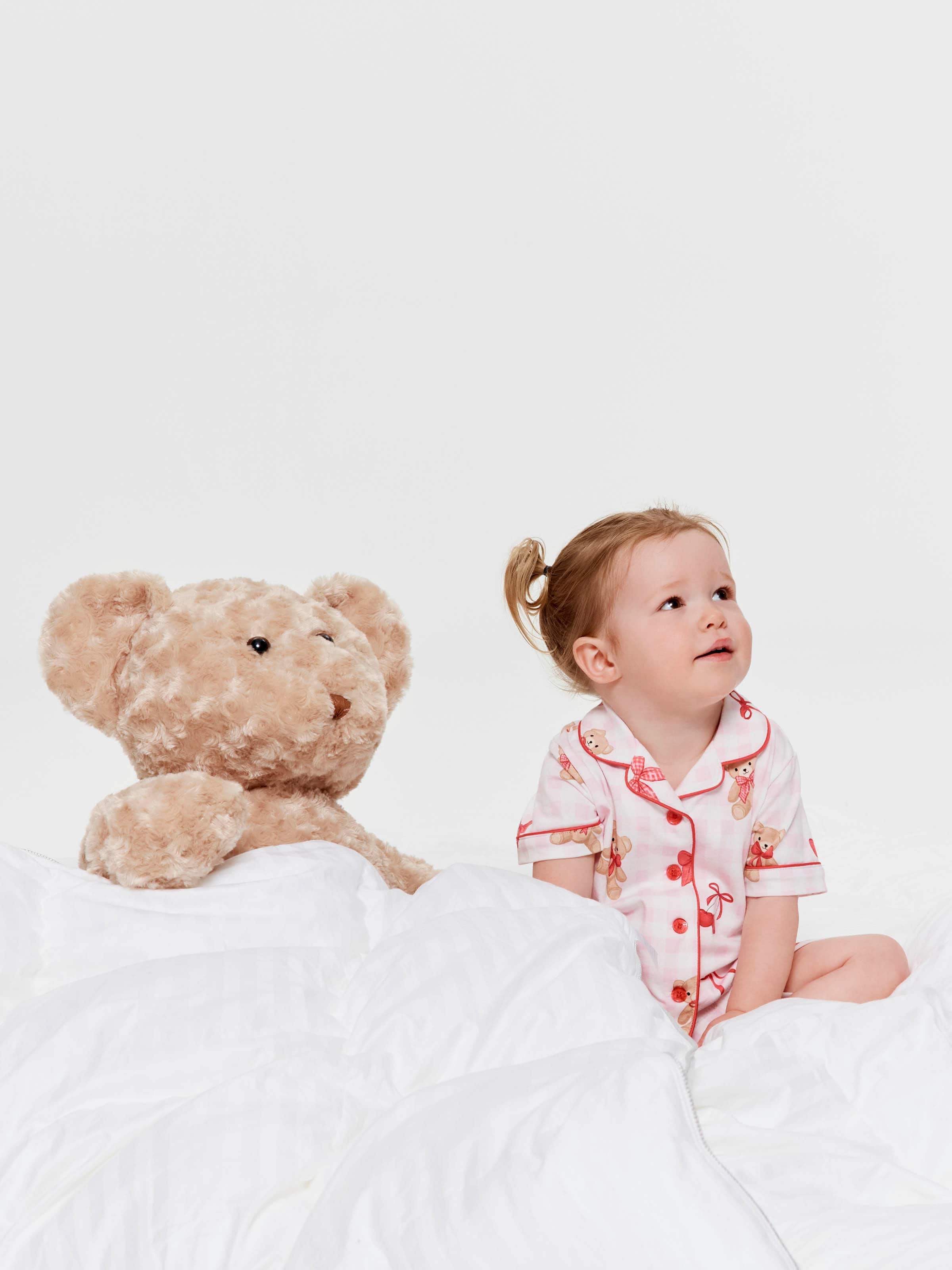 Baby Girls Gingham Bear Shortie Pj Set