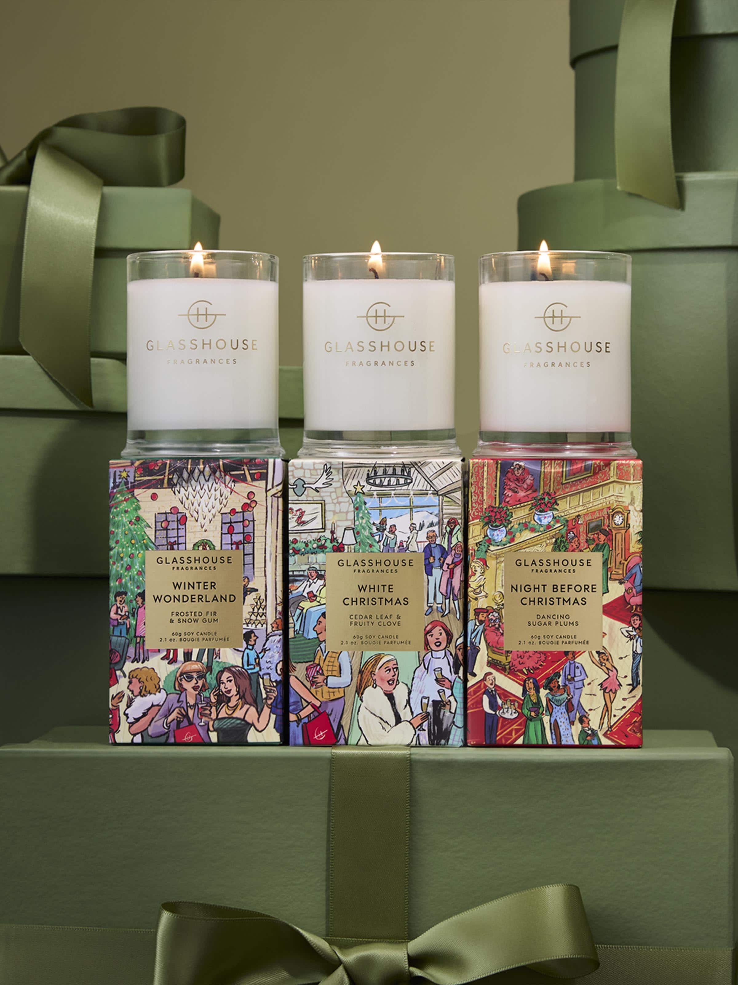 Glasshouse Limited Edition Christmas Trio 3X60g Candles