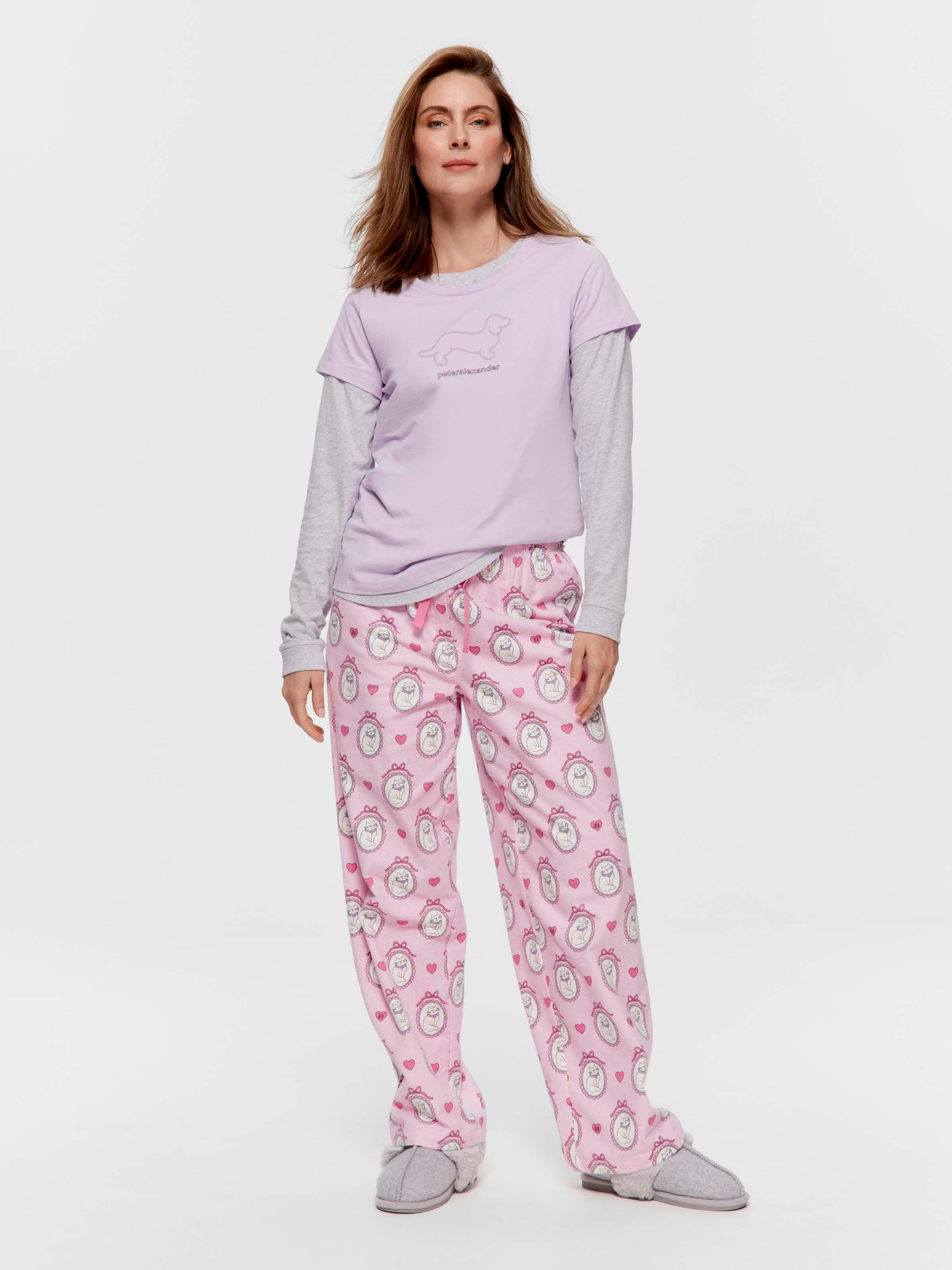 Framed Cats 100% Cotton Flannelette Classic Pj Pant