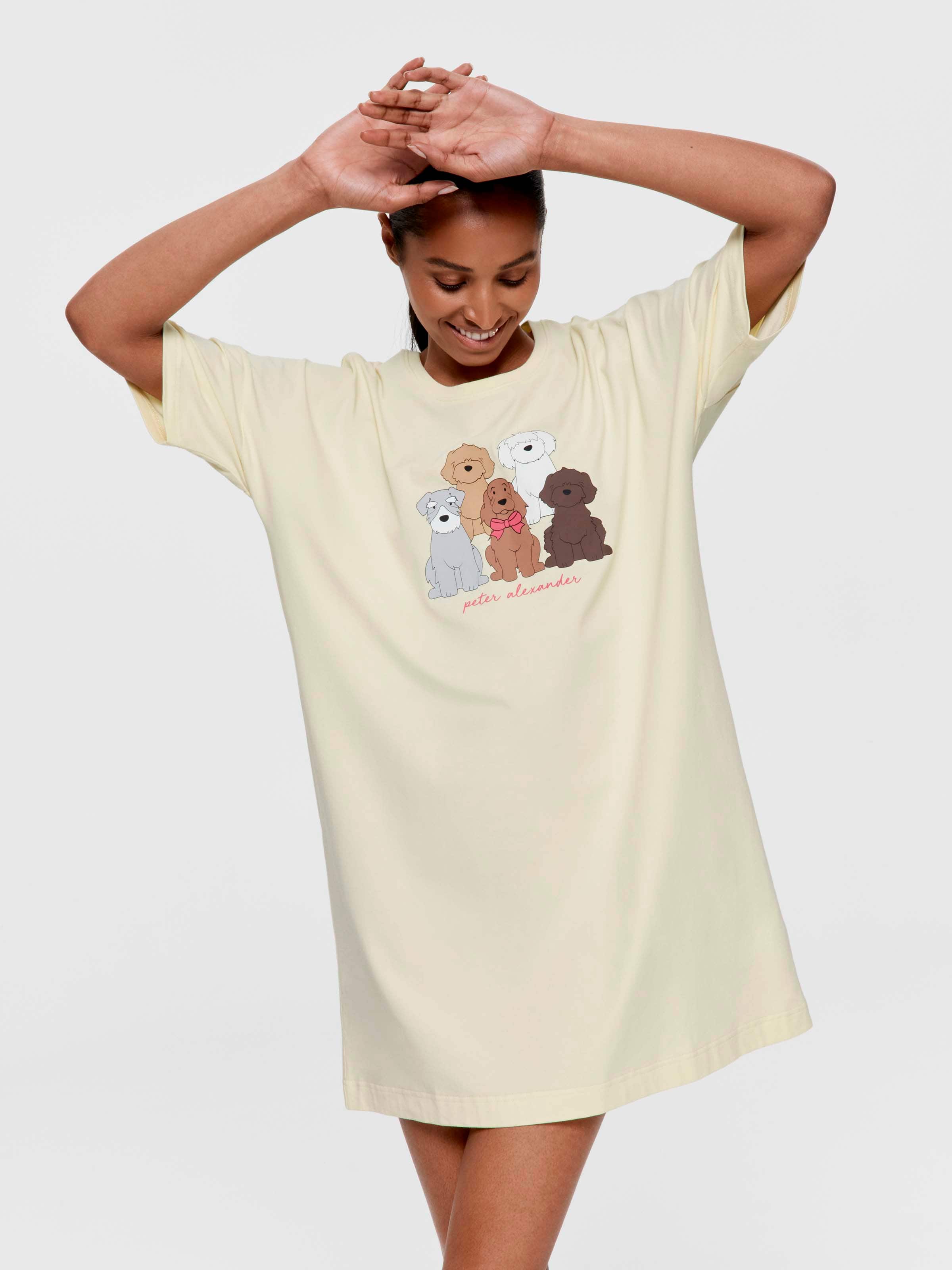 Mixed Dogs Drop Sleeve Sleep Tee